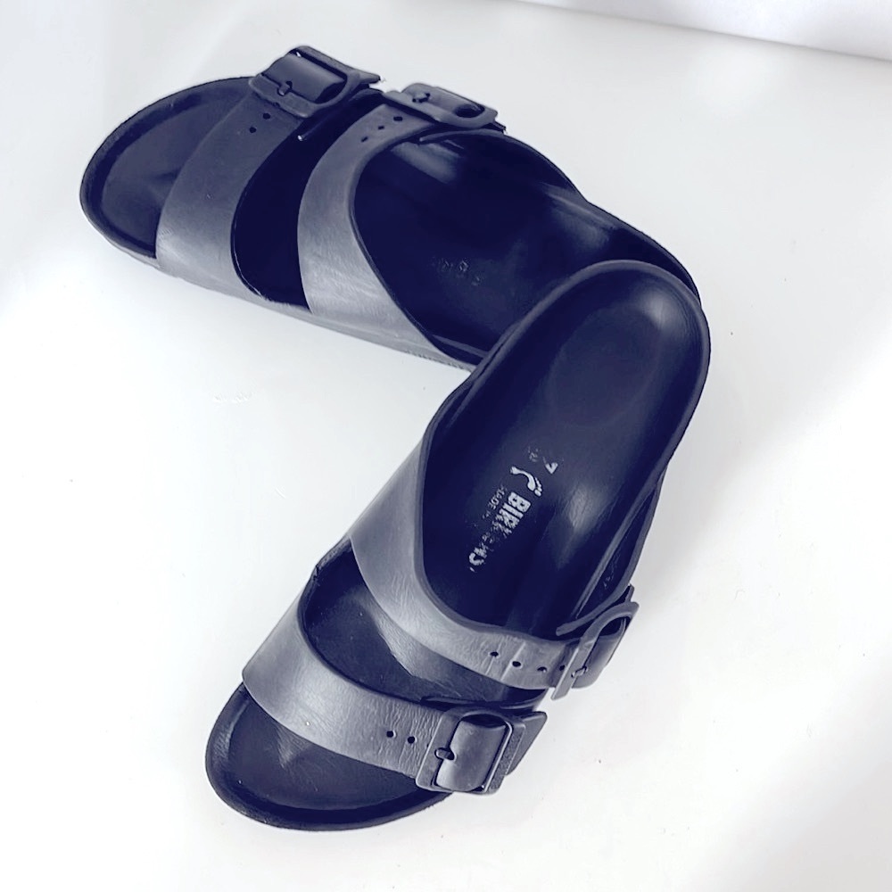 Birkenstock Black Double Strap Water Sandals Size 7-Slip-On Slides - Picture 4 of 9